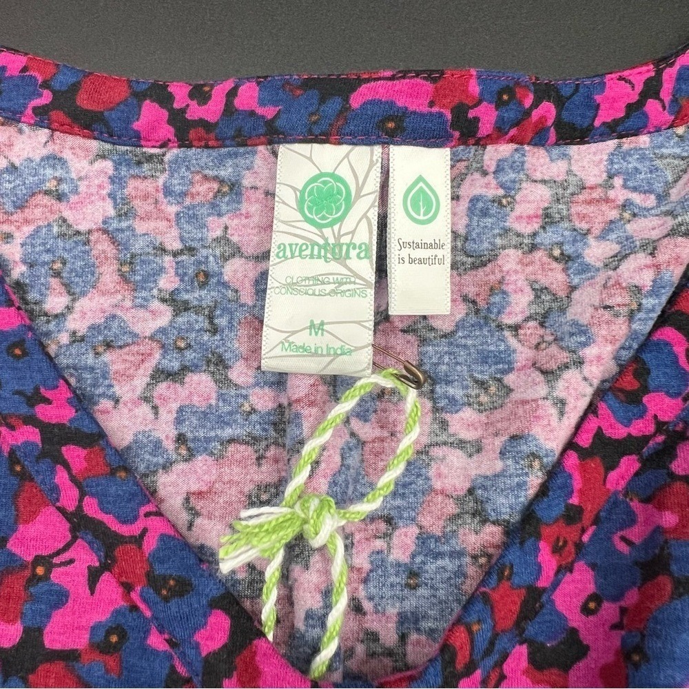 Westbound Womens Floral V-Neck Long Sleeve Top Pink Blue Red Size M NWOT - Picture 10 of 10